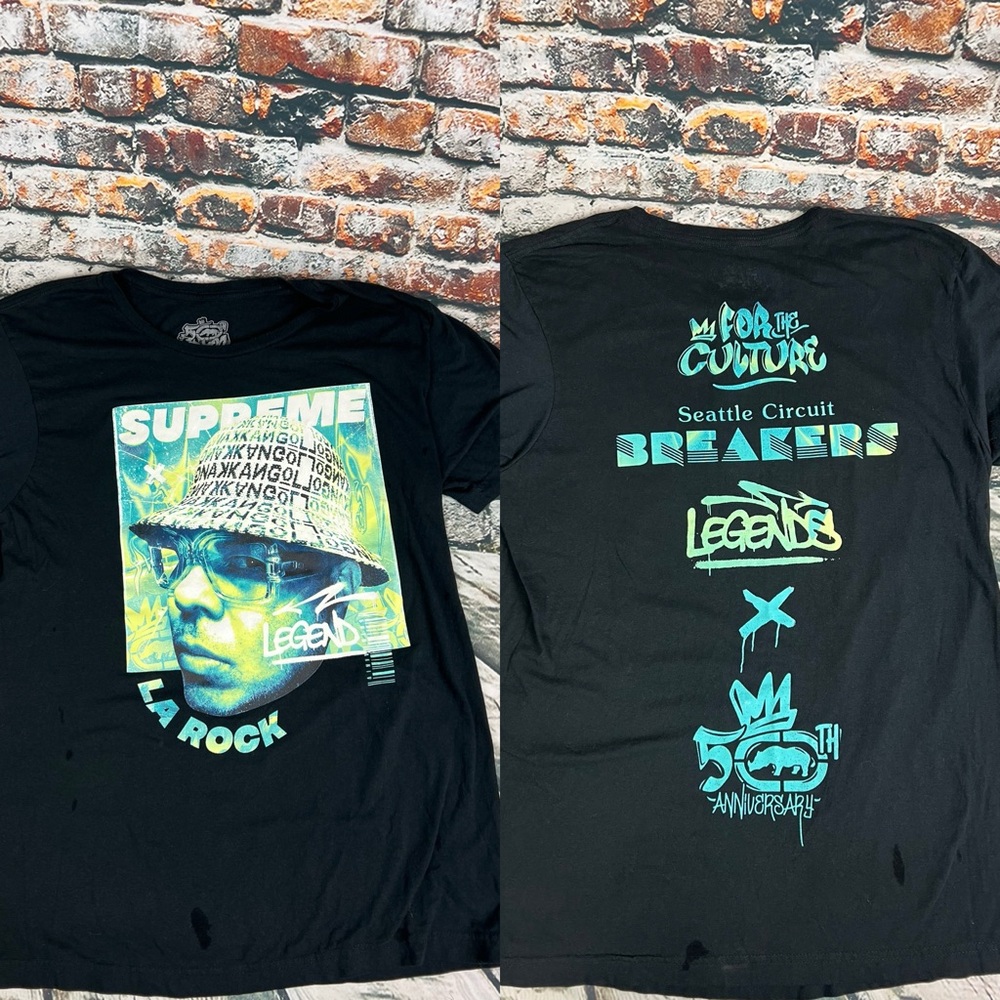 Supreme Legend LA Rock Seattle Circuit‎ Breakers 50th Anniversary T-shirt L Ecko